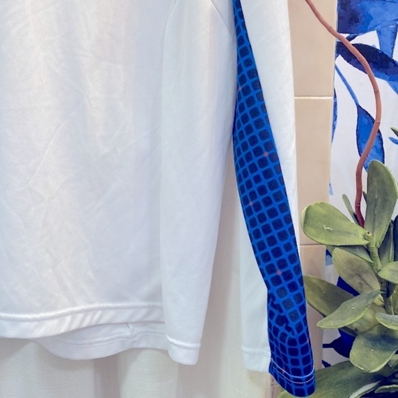 Women’s White, Blue and Black Adidas Response Polyester Athletic Top Size Large - Picture 3 of 8